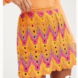 Free People, Heat of the moment crochet mini skirt, M